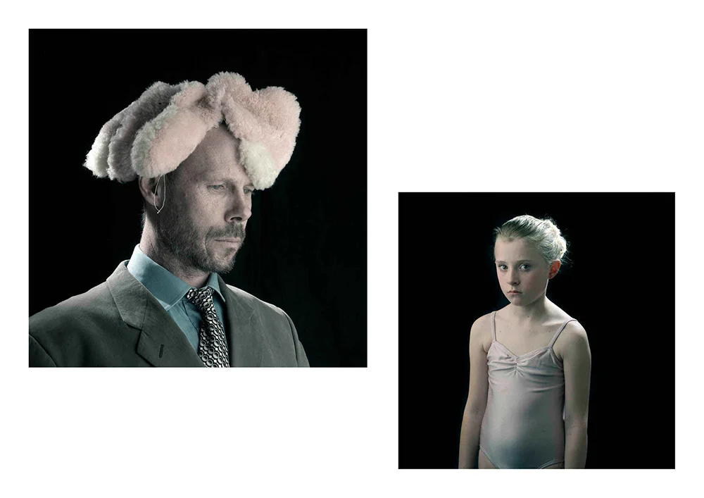   The Wallace Arts Trust Paramount Award Winner  Marcus Williams and Susan Jowsey,  The Correction,  2009, Photographic diptych, framed 600 x 600mm (man’s panel), 440 x 440mm (girl’s panel) 