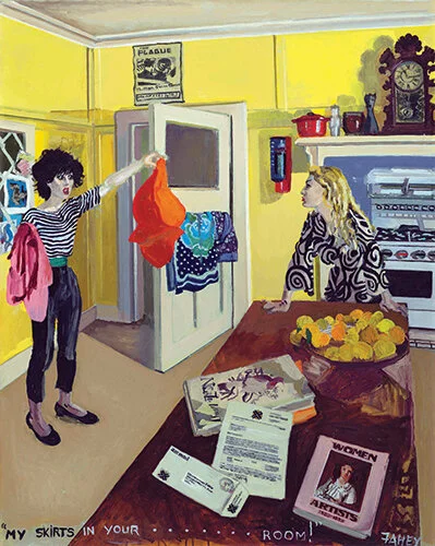 Jacqueline Fahey,  My Skirt's in Your Fucking Room! , 1981, Collection William Dart, Auckland.