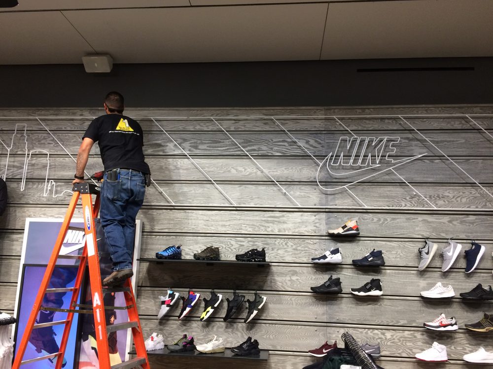 Retail power and lighting for Nike in Los Angeles. We cater for all types of retail stores, big and small! 