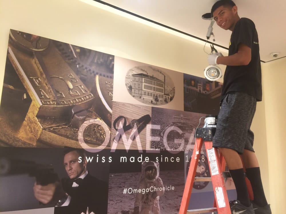  All in One lighting fit out for Omega watches in Los Angeles 