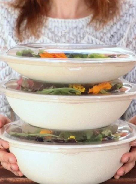 We love to remind y'all we only use PFAS free single use packaging for all our carry out items. What this means is that we are choosing to spend money on compostable, plant fiber bowls and sugar cane see thru tops ( it costs 4x as much as styrofoam) 