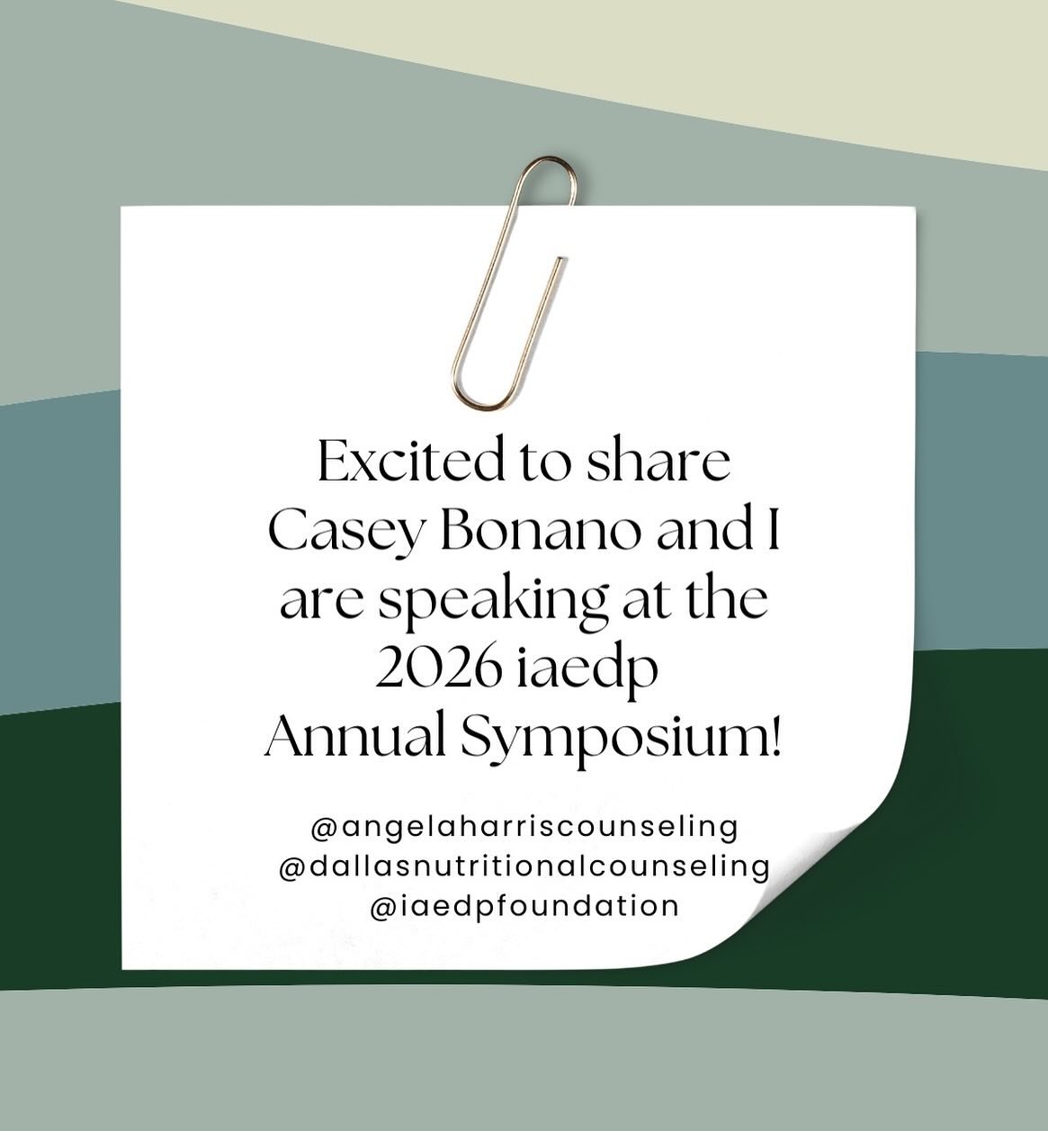 Casey Bonano and I so excited that we were selected to speak at the 2026 iaedp Annual Symposium in Baltimore!

Join us at for our presentation titled &ldquo;Stable Enough&rdquo;. During our session, we will look at innovative models and approaches wi