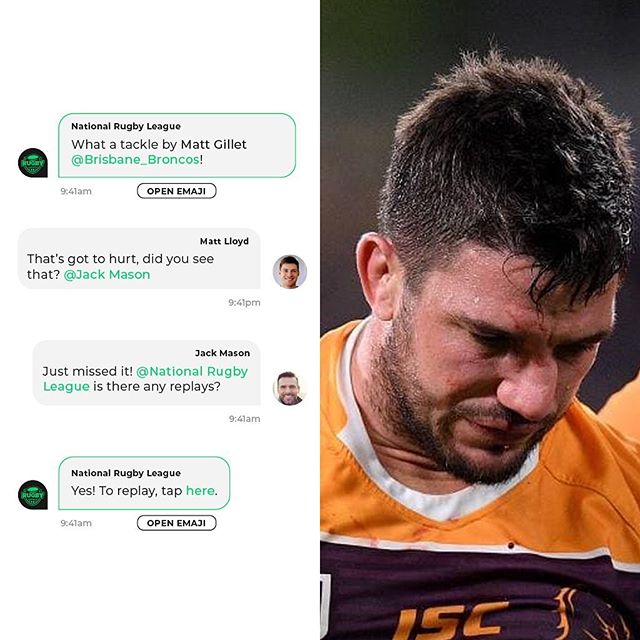 NRL Fans!
Messaging with mates + NRL + Sports Bet - Live updates and odds while watching the game.

What&rsquo;s your team emaji (emojis with intelligence)? We built the platform, sign up now for free!
Human Interaction Enhanced with AI #chatmaite