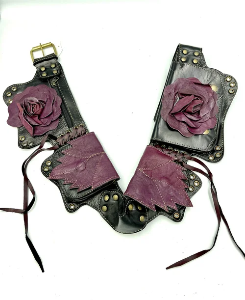 Naytures Empire Leather Green Rose Pocket Utility Belt Fit Large Phones sz Small Naytures Empire | Accessories | Naytures Empire Leather  main image 4