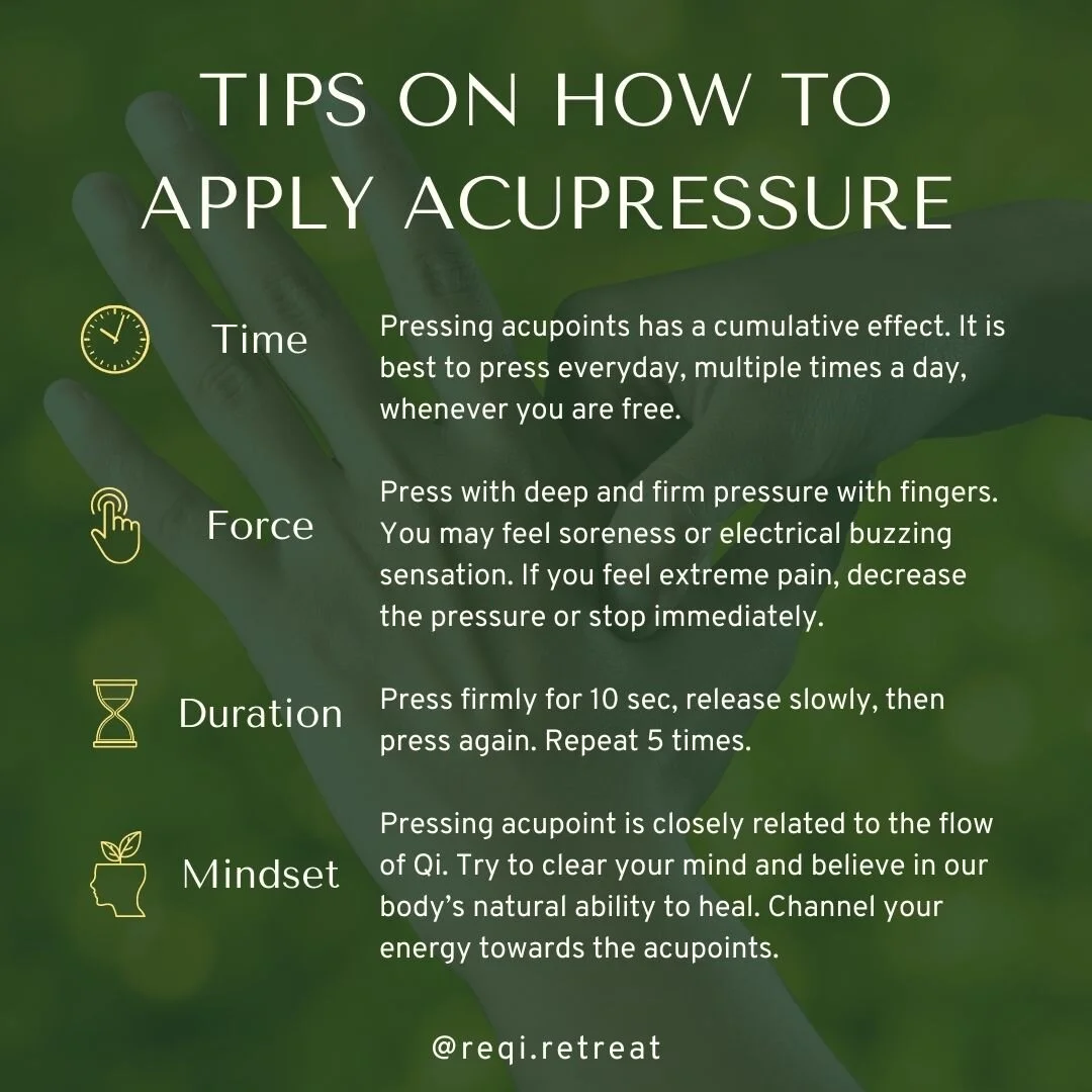 5 Acupressure points for stress relief a refresher from REQI Retreat