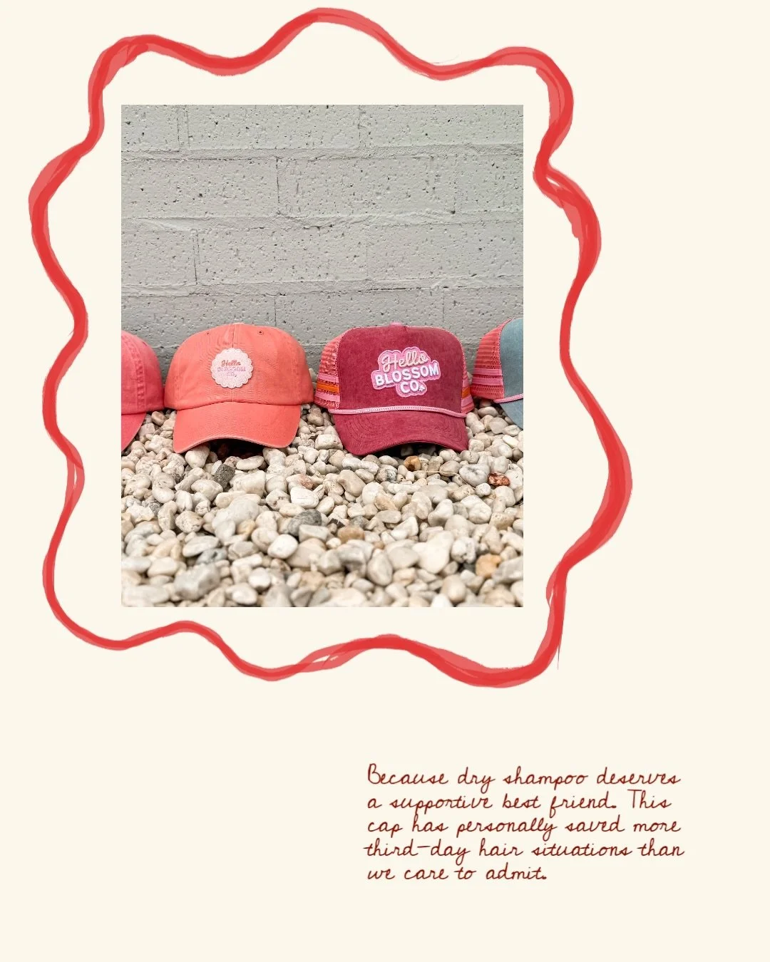 C A P S. 

For mornings that escalated.
For carpool diplomacy.
For aisle five negotiations.
For what we shall delicately refer to as &ldquo;textural hair days.&rdquo;

These are not merely caps.
They are composure with a brim.
They are dignity, adjus