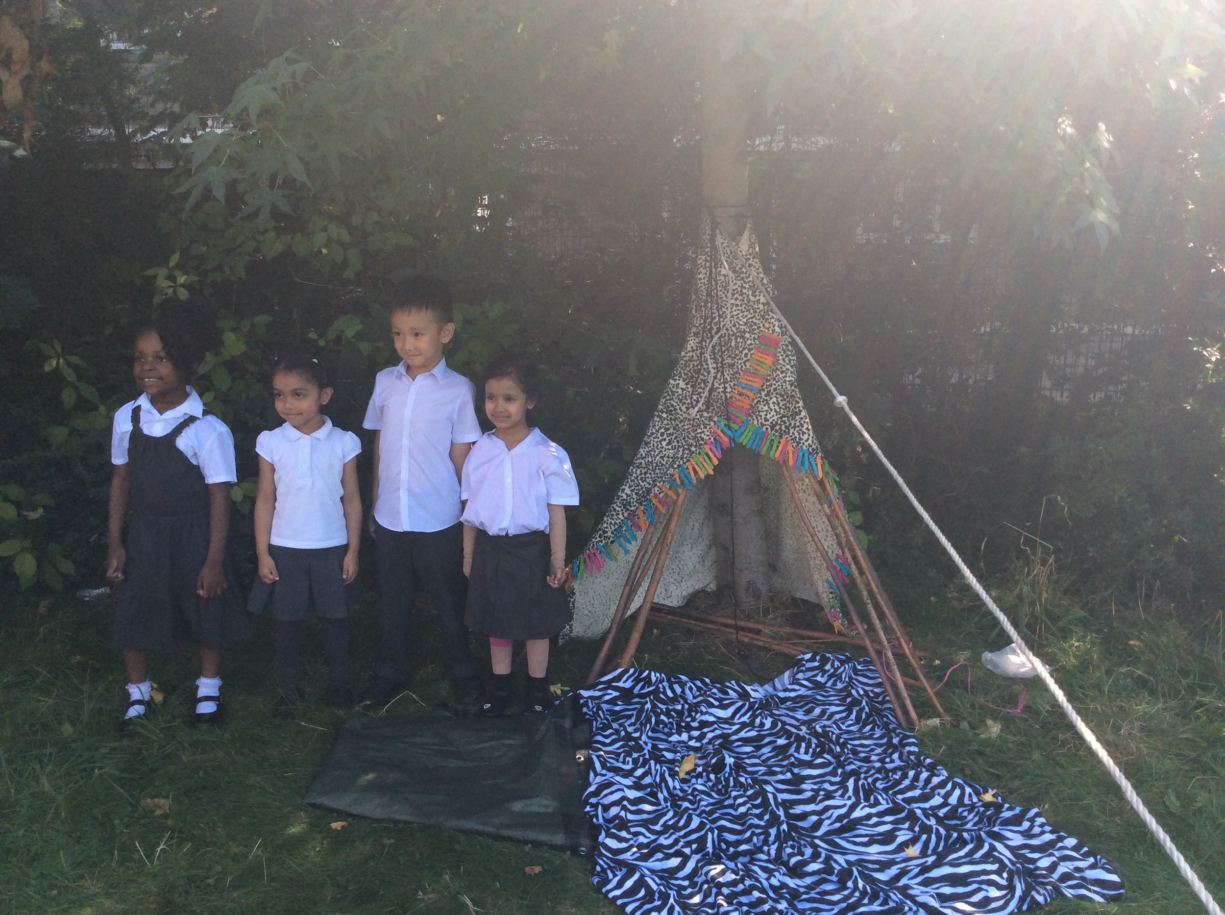 Forest School - Building Shelters Using Materials