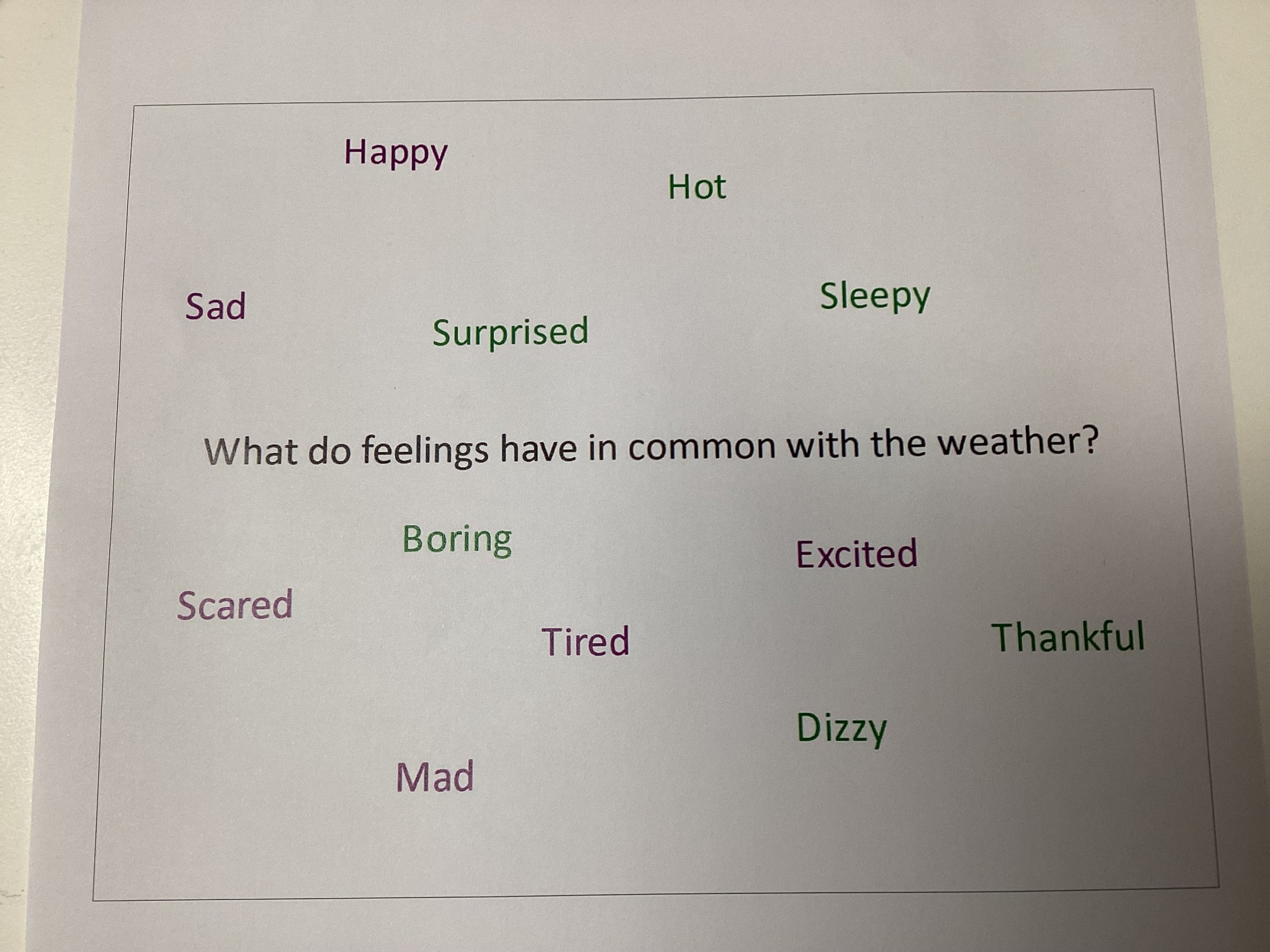 P4C - Feelings and Weather!