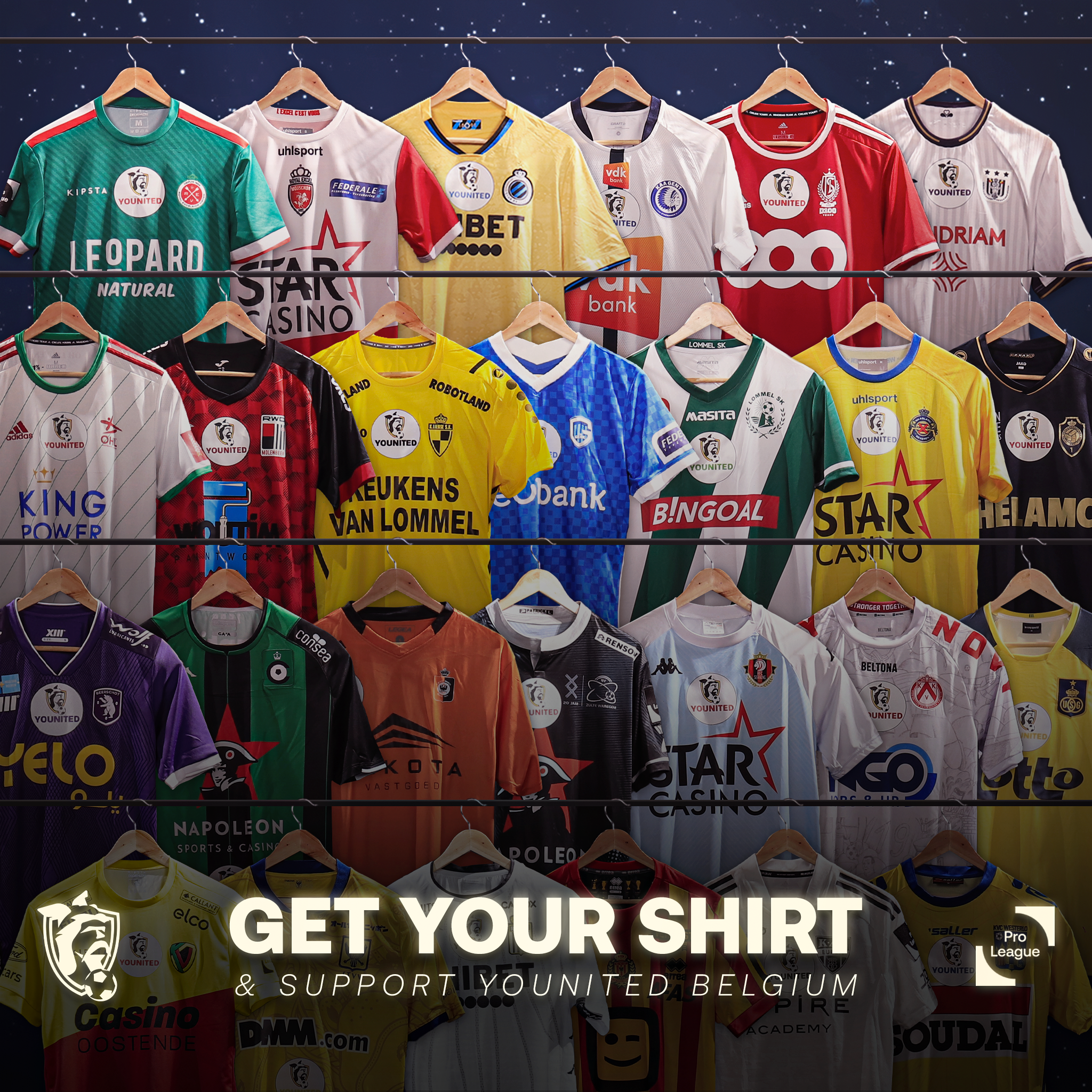 Aftrap Kerstactie: Pro League, clubs en supporters steunen Younited Belgium