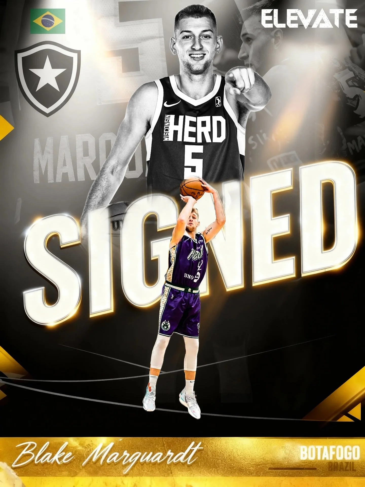 🚨Signed🚨 

Elevate is proud to announce 6&rsquo;5 wing Blake Marquardt has signed with Botafogo Rio de Janeiro @botafogobasqueteoficial in Brazil&rsquo;s NBB league for the 2025/2026 season 🇧🇷 

Going into year 7 as a pro, @mister_marquardt with 