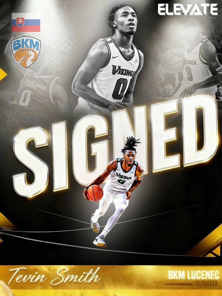 🚨 SIGNED 🚨
Elevate Sports Alliance is proud to announce that Tevin Smith has signed with BKM Lučenec for the 2025-26 season, officially beginning his professional career overseas. The 6&rsquo;5 guard takes Year 1 of his rookie season to Slovak Tipo
