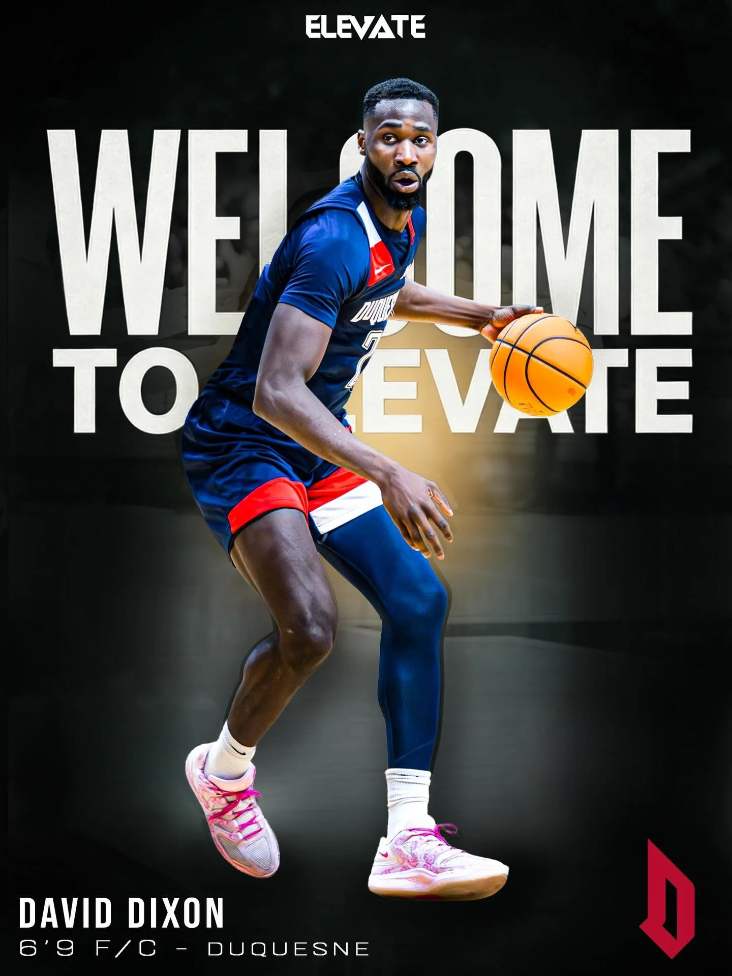 Elevate Alliance is proud to welcome David Dixon, a 6&rsquo;9 Forward out of Duquesne 🚀

@ohthatsdave is a straight problem. He&rsquo;s a relentless presence in the paint and makes it known to everyone, the kind of athlete who plays with a chip on h