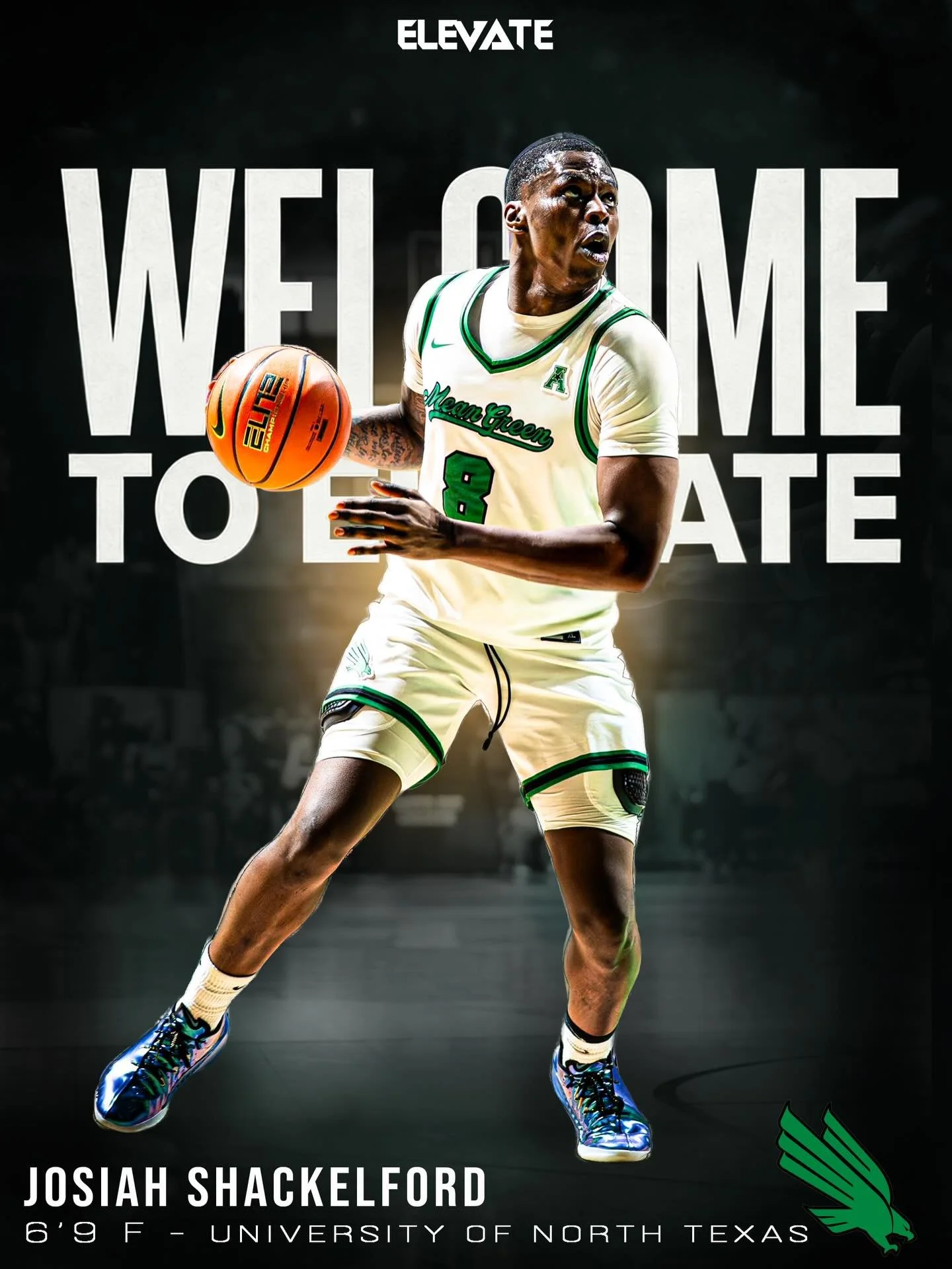 Elevate Sports Alliance is proud to welcome Josiah Shackleford, a 6&rsquo;9 Forward out of University of North Texas 🚀

@josiahshackleford is a long, athletic forward who does his work where it counts around the rim with perimeter extensions to his 