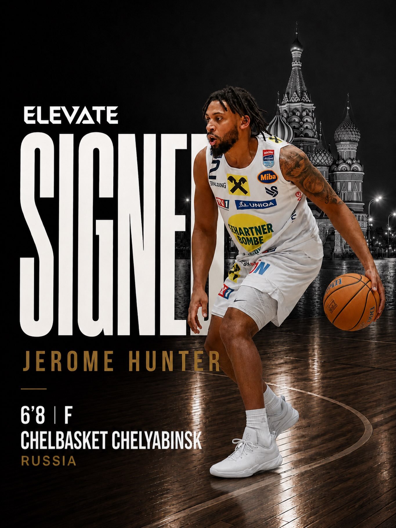 JEROME HUNTER | CHELBASKET CHELYABINSK @russiabasket 

It&rsquo;s official. Jerome Hunter is signed. Coming off a breakout 2025-26 rookie season in Austria with Swans Gmunden, Jerome led the Superliga in scoring and rebounding, averaging 19.3 points 