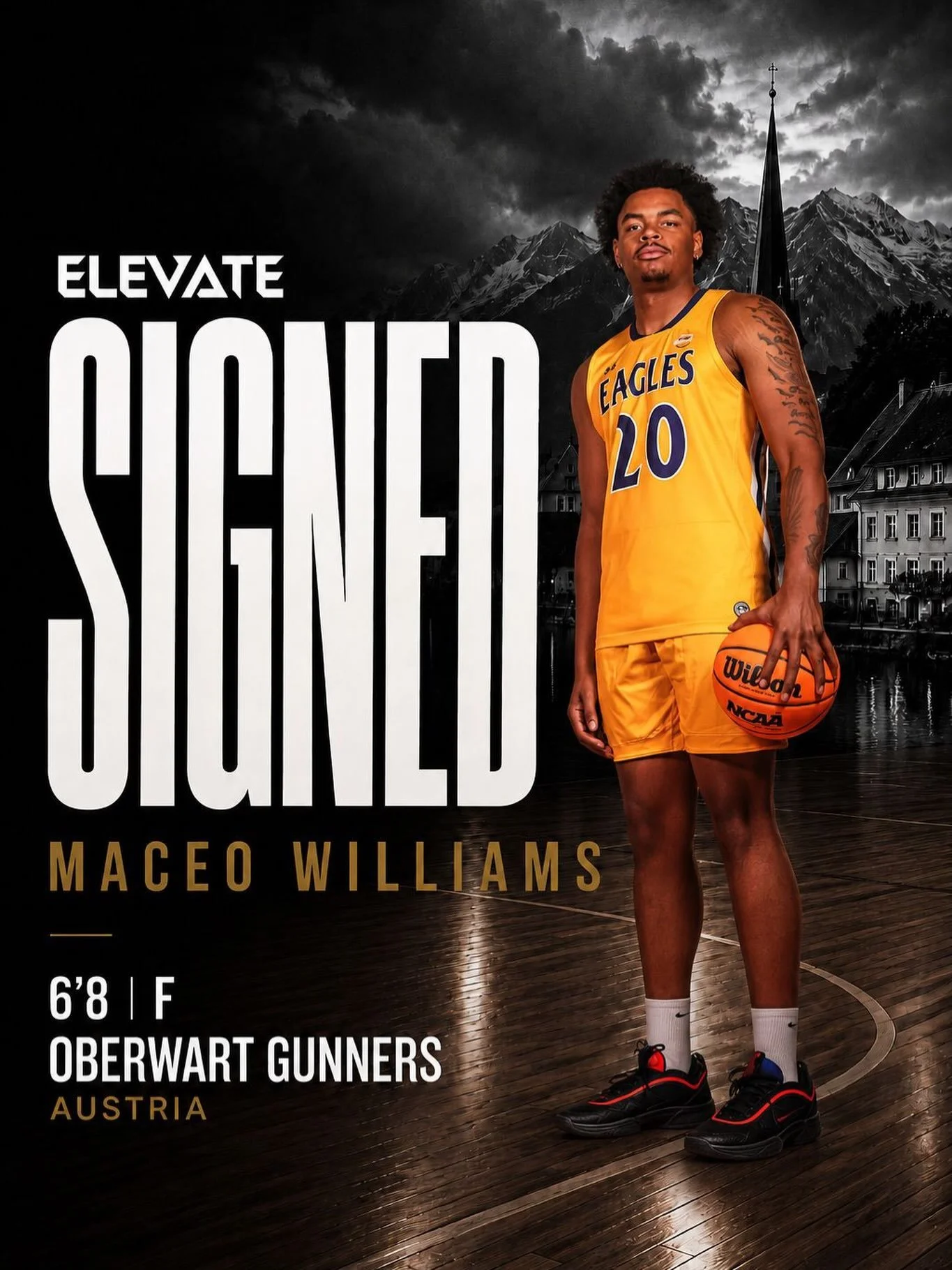 MACEO WILLIAMS | OBERWART GUNNERS @basketballaustria.official 

It&rsquo;s official. Maceo Williams is heading to Austria for his rookie season. In his senior season at Ashland University, Maceo averaged 18.8 points and 8.2 rebounds per game on 60.1 
