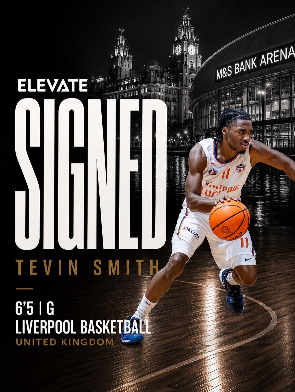 TEVIN SMITH | LIVERPOOL BASKETBALL @superleaguebasketballm 
It&rsquo;s official. Tevin Smith has signed with Liverpool Basketball in the UK. Coming off his first professional season in Slovakia with MBK Lucenec, Tevin averaged 14 points, 5.5 rebounds