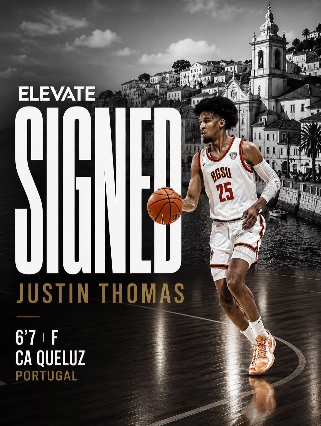 JUSTIN THOMAS | CA QUELUZ @caqueluz 

Portugal is getting a versatile new wing as Justin Thomas has signed his first professional contract with CA Queluz.

The 6&rsquo;7 guard/wing closed his final season at Bowling Green showing his ability to impac