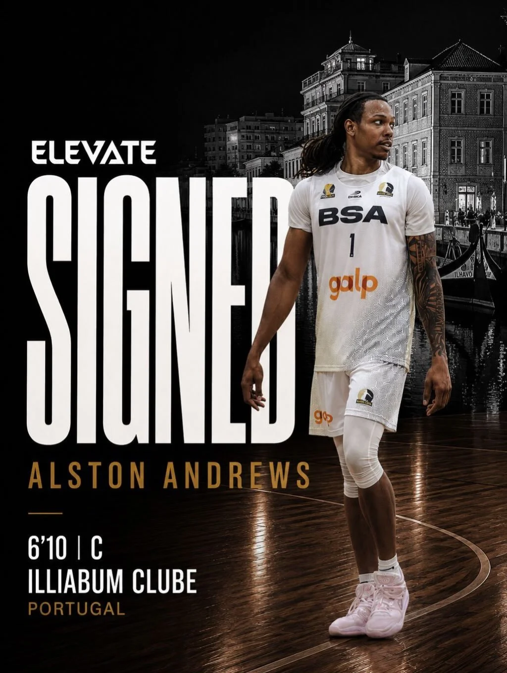 ALSTON ANDREWS | ILLIABUM CLUBE 

Alston Andrews is staying in Portugal for a new chapter. The 6&rsquo;10 forward has signed with Illiabum Clube for the 2026-27 season. In his first professional season with BSA-PSA Sines Santo Andr&eacute;, Alston av