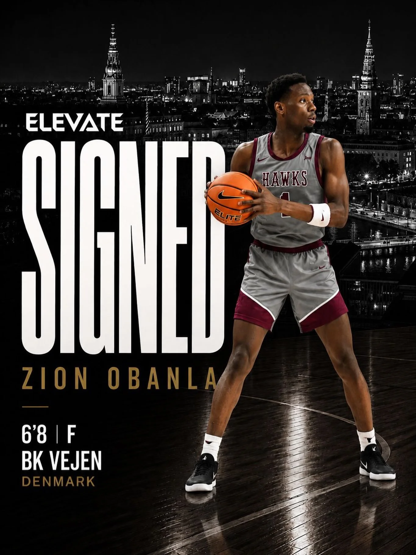 ZION OBANLA | BK VEJEN @basketligaen_dk 

Zion Obanla is taking his talents to Denmark. He&rsquo;s signed with BK Vejen for the 2026-27 season. In his senior year at Maryland Eastern Shore, Zion started all 32 games, averaging 10.8 points and 5.9 reb