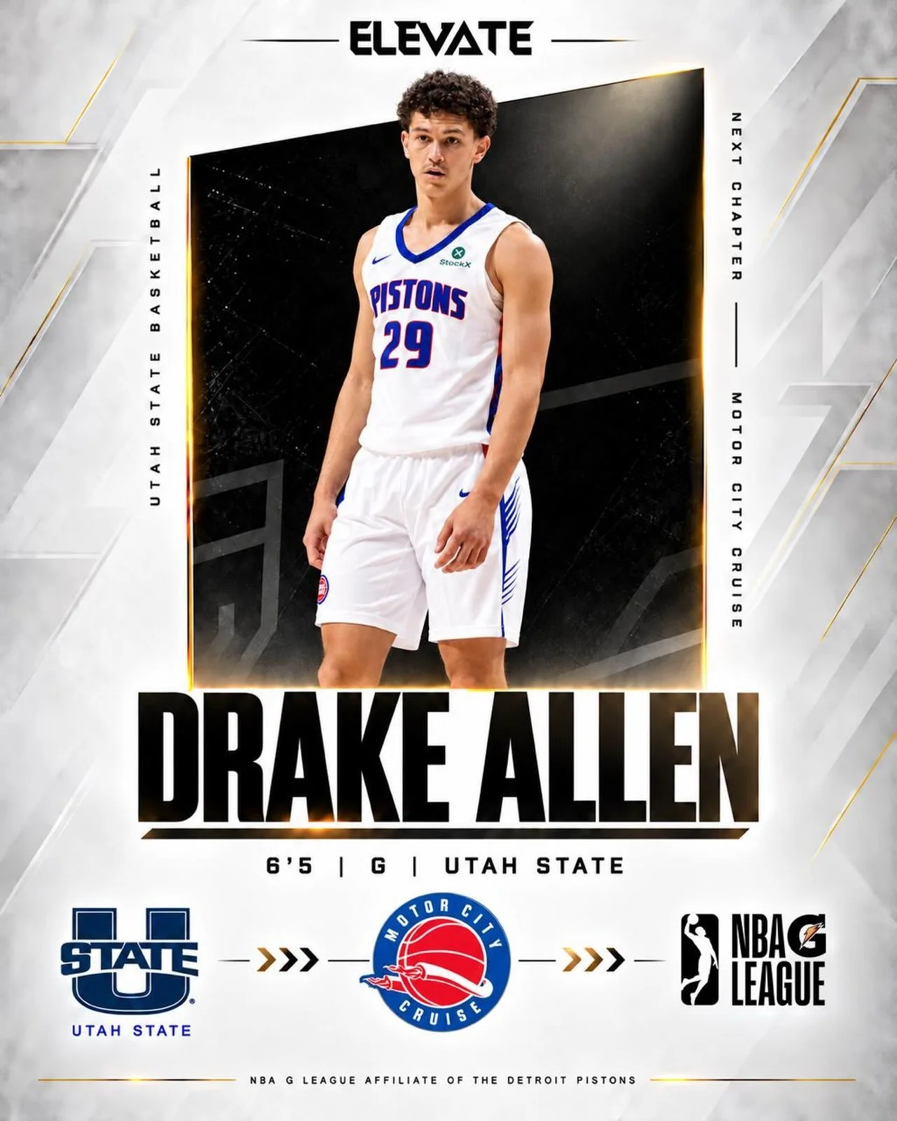 Utah State ➝ Pistons NBA Summer League ➝ Motor City. Mountain West assist leader Drake Allen is ready for Year 1. 🏀