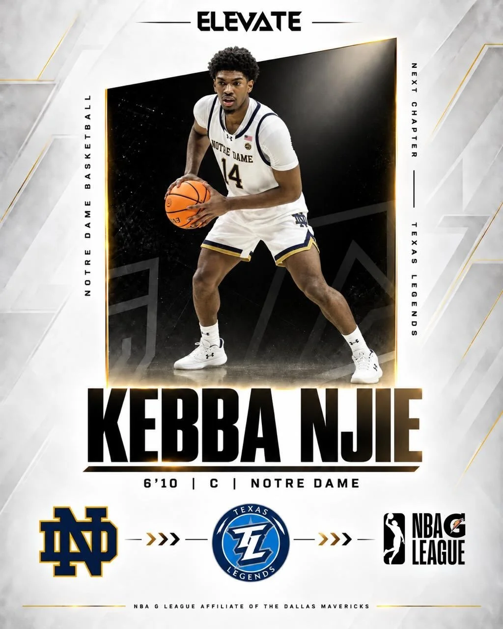 Kebba Njie ☘️ Notre Dame ➡️ Texas Legends