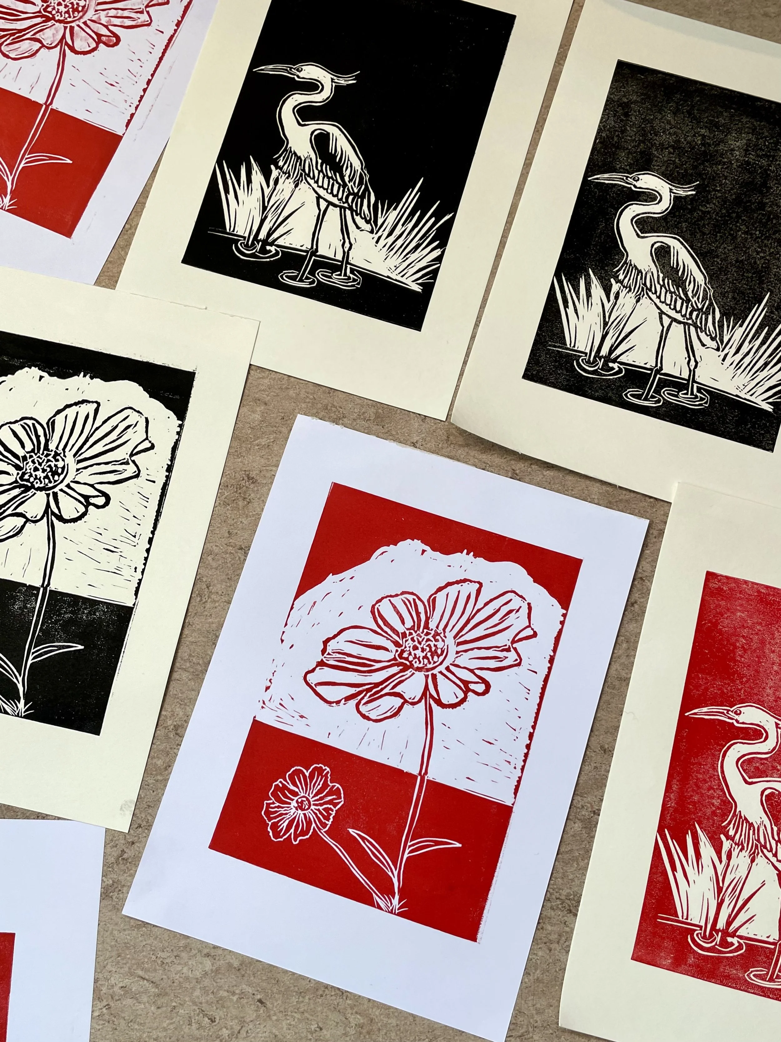 Linoleumstrykworkshop gennem FOF