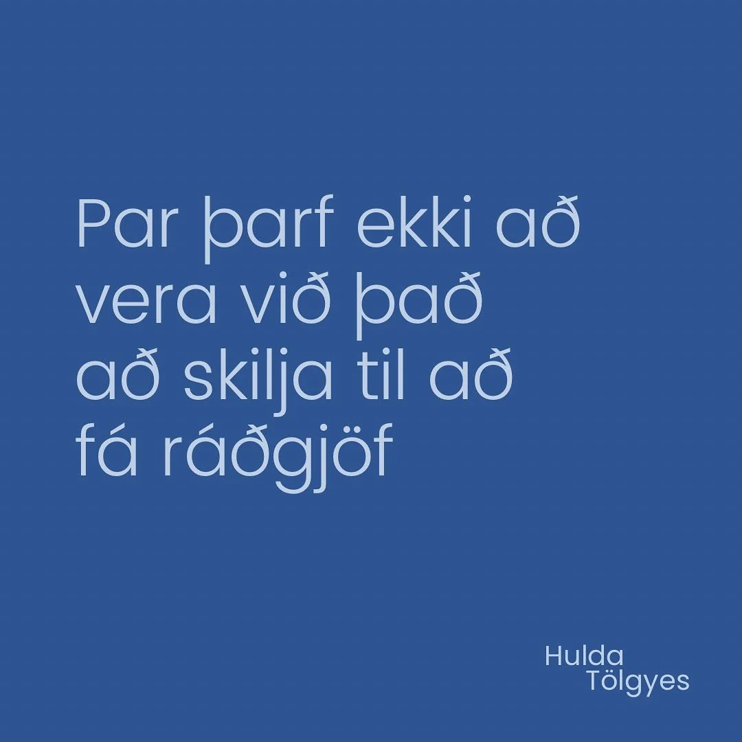 Það virðist vera hugmynd margra að parameðferð sé eitthvað sem pör ættu ekki að reyna nema sem allra síðasta úrræði áður en sótt er um skilnað. En &