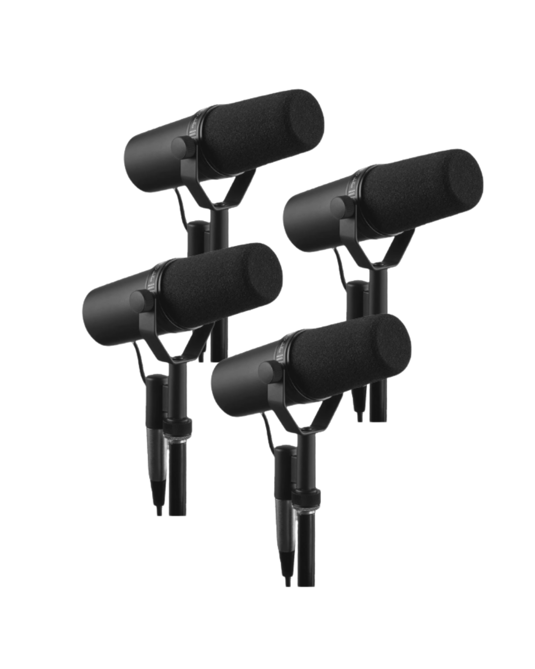 Four Shure SM7B microphones