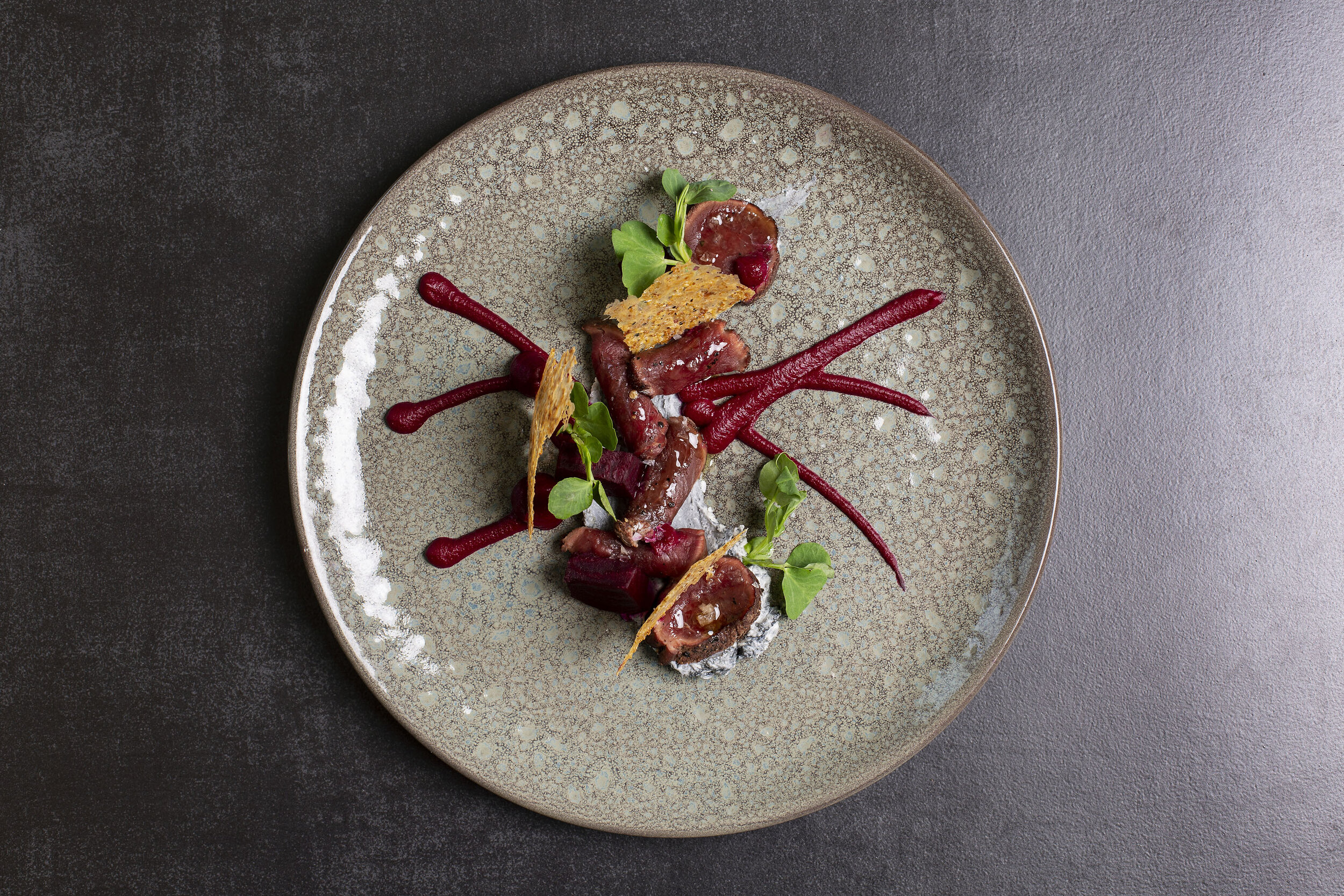Basalt - Springbok with beetroot ketchup, smoked oats & goats cheese (HR) 1 photo Annalize Nel.jpg