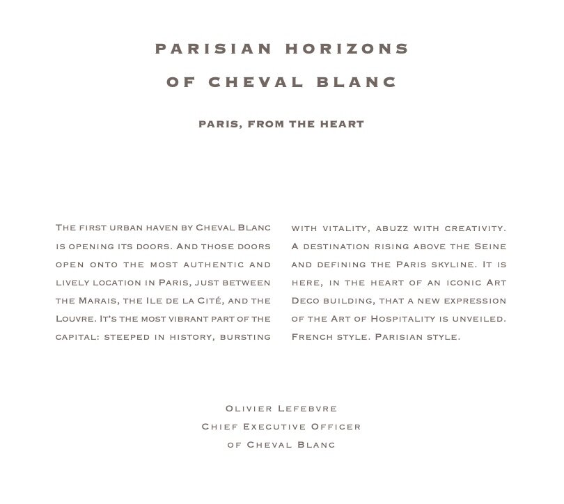 Cheval Blanc Paris, a new contemporary haven in the heart of the