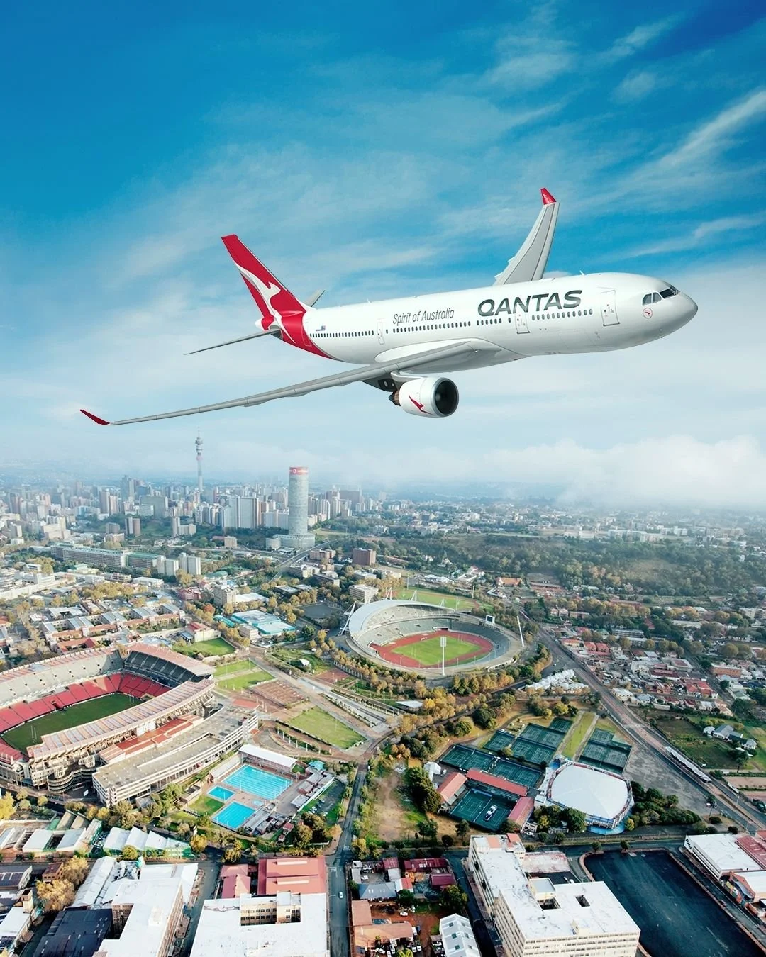 Qantas has launched a new non-stop service between Johannesburg and Perth