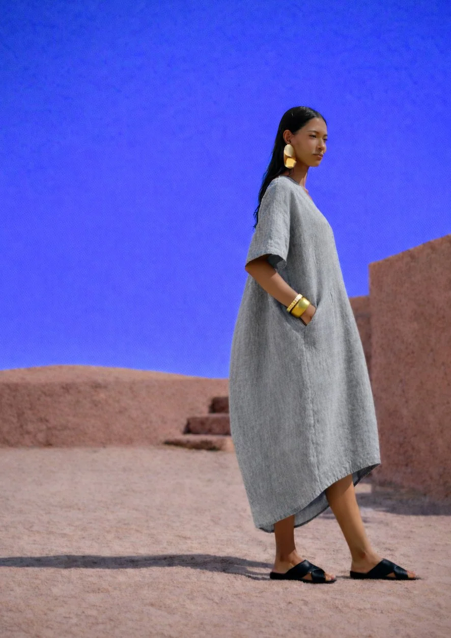 Arched Kaftan Dress Elephants Grey.jpg