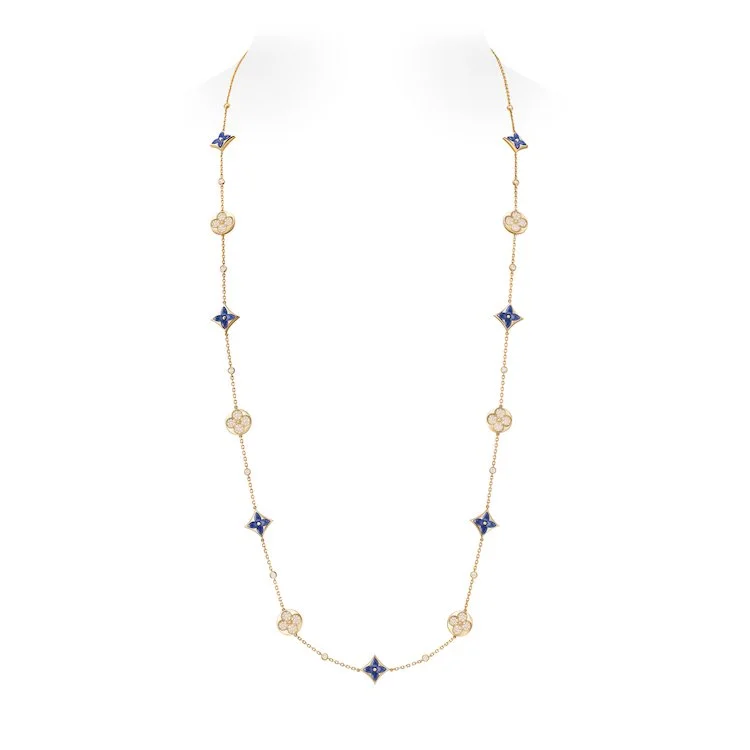 COLOR BLOSSOM SAUTOIR IN YELLOW GOLD, SODALITE AND DIAMONDS. LOUIS VUITTON JEWELRY .jpg