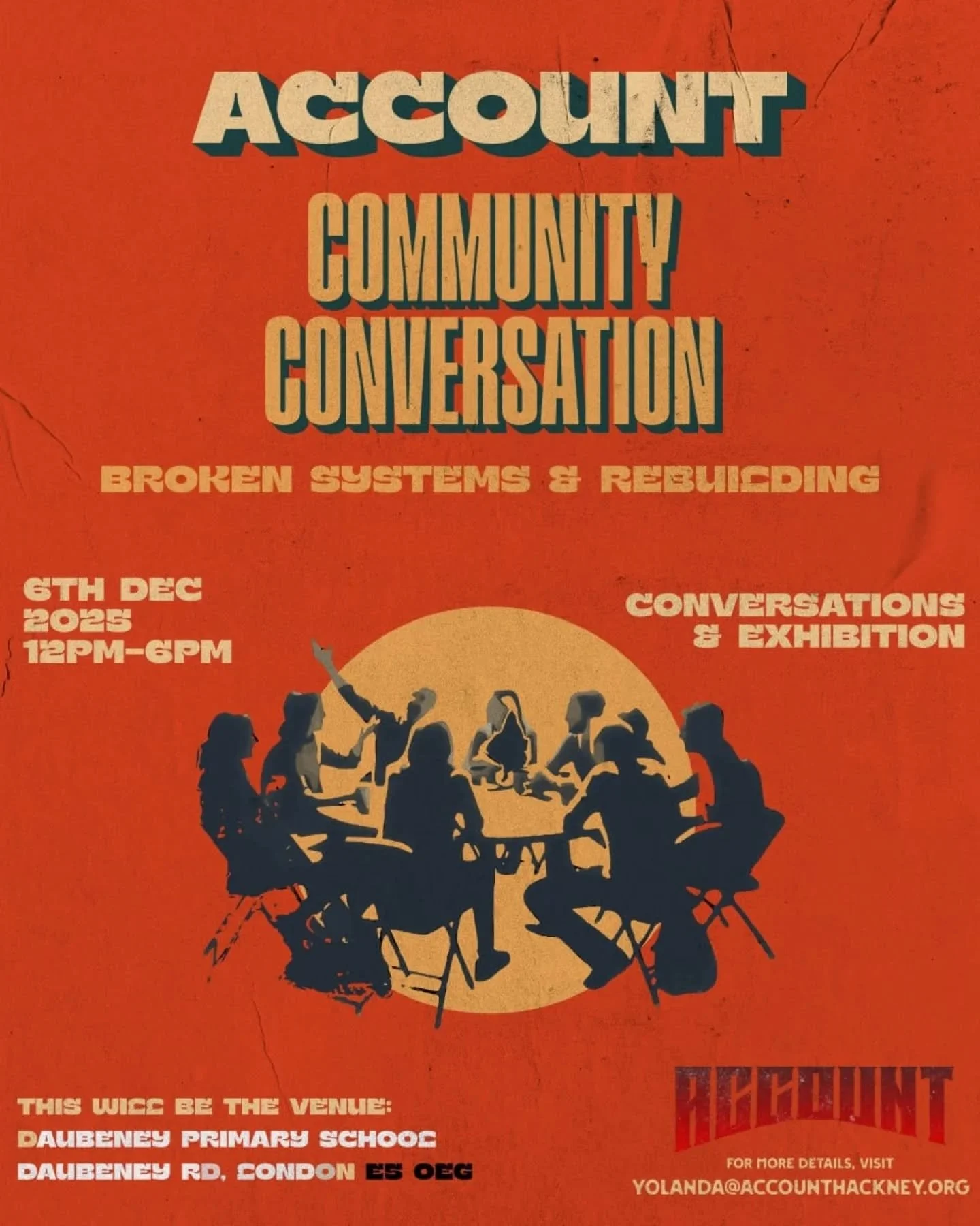 BOOK YOUR SPACE TODAY!&nbsp;

🚨 Join us on December 6th from 12-6pm at Daubeney Primary School for our first in a series of events aimed at bringing community members together for an intergenerational conversation on resilience, reflection, and empo