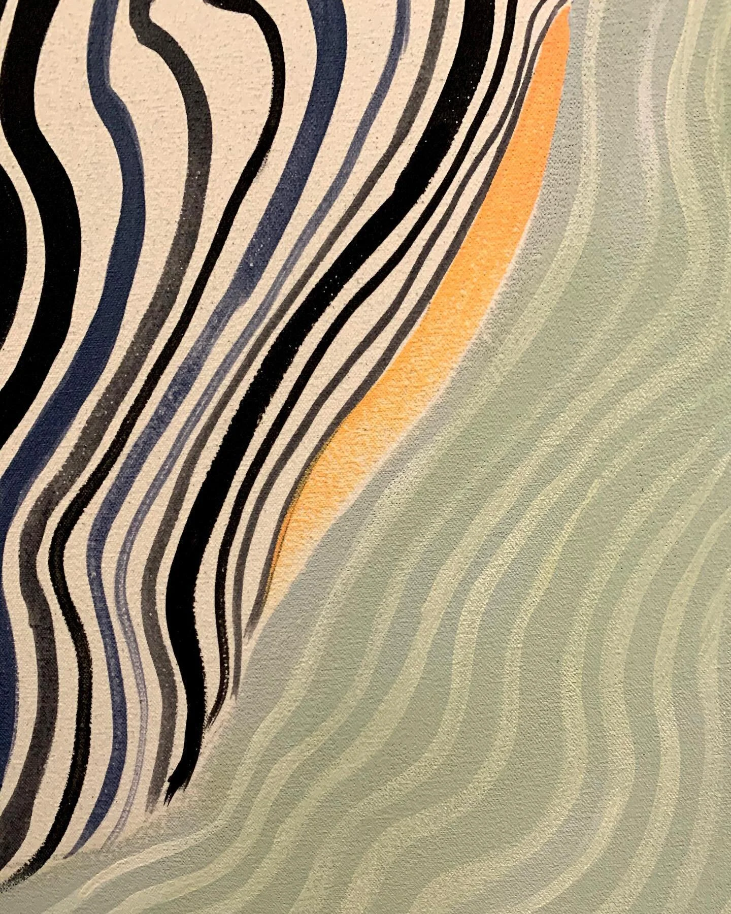 Priestess, acrylic on canvass, 22&rdquo; x 30&rdquo; 2020.  I made this painting I response to my wife breaking her wrist in a rollerblading accident last year.