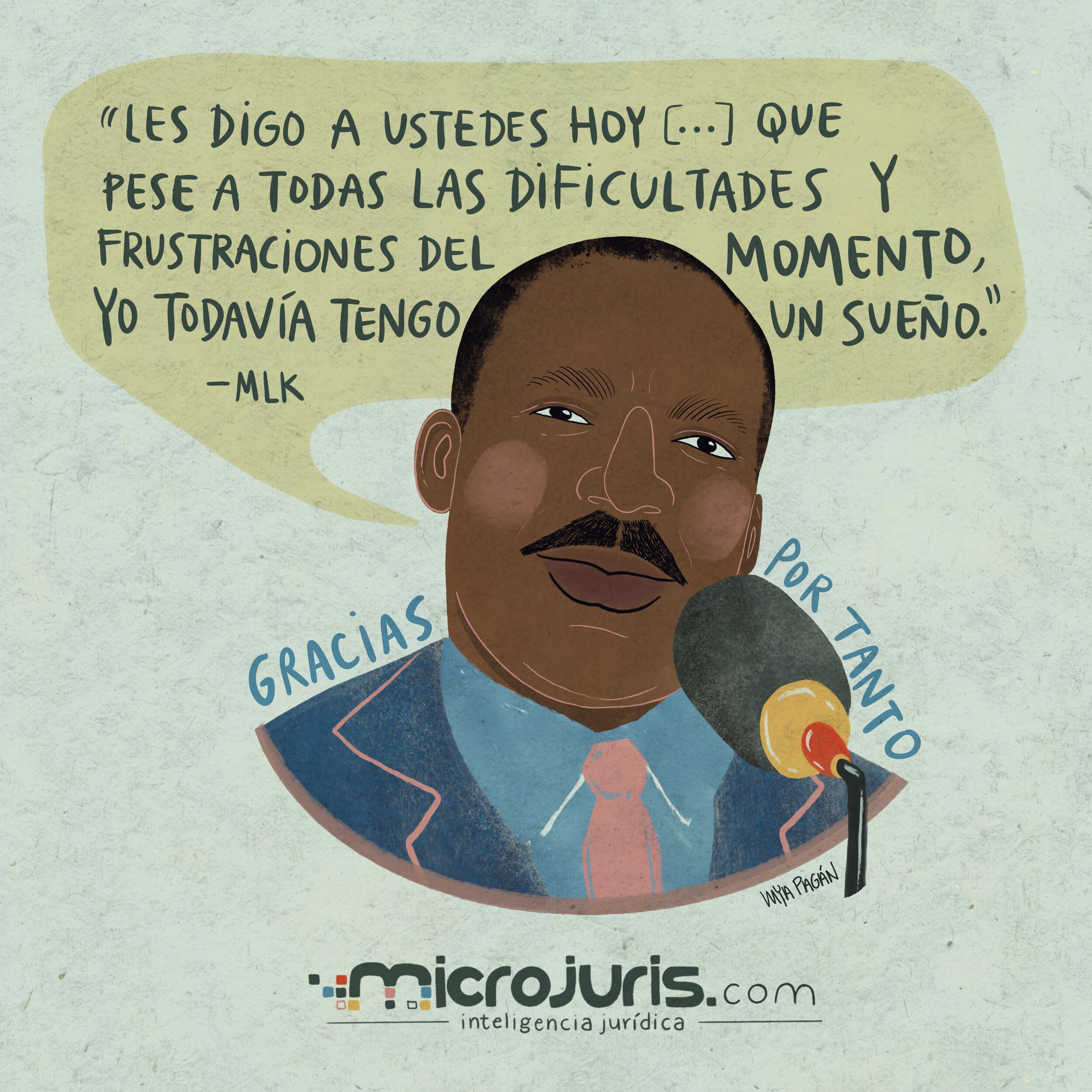 Martin Luther King Jr illustration for MicroJuris social media