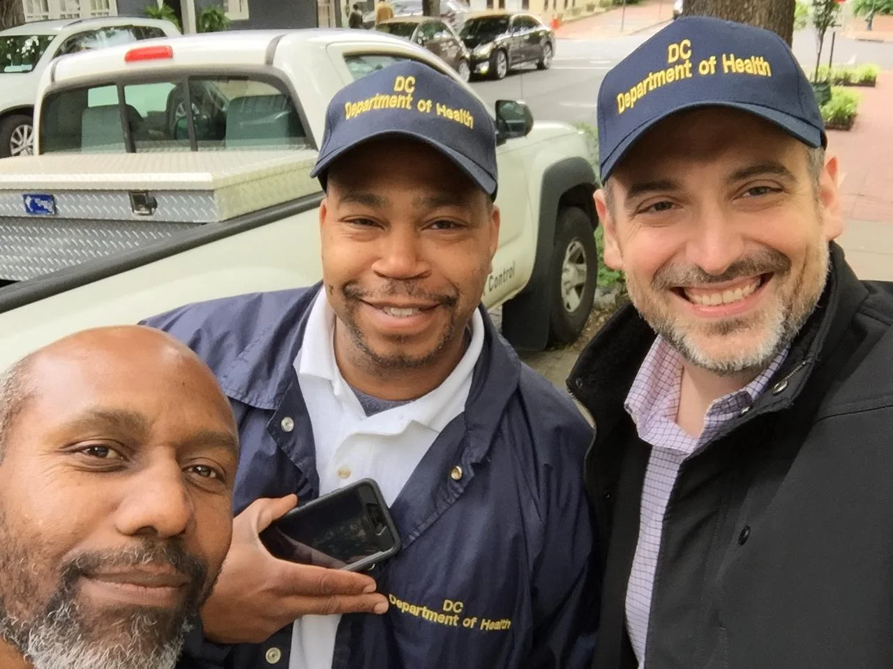 Lab staff on a ride along with the Rodent Control Team. (Credit: The Lab @ DC)