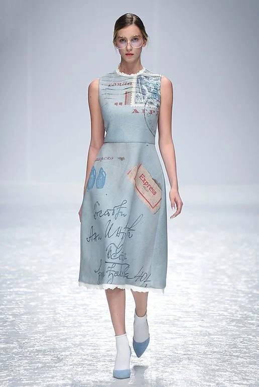 embroidered envelope dress Tulle beaded dress with envelope skirt and overskirt – Elilhaam main image 1