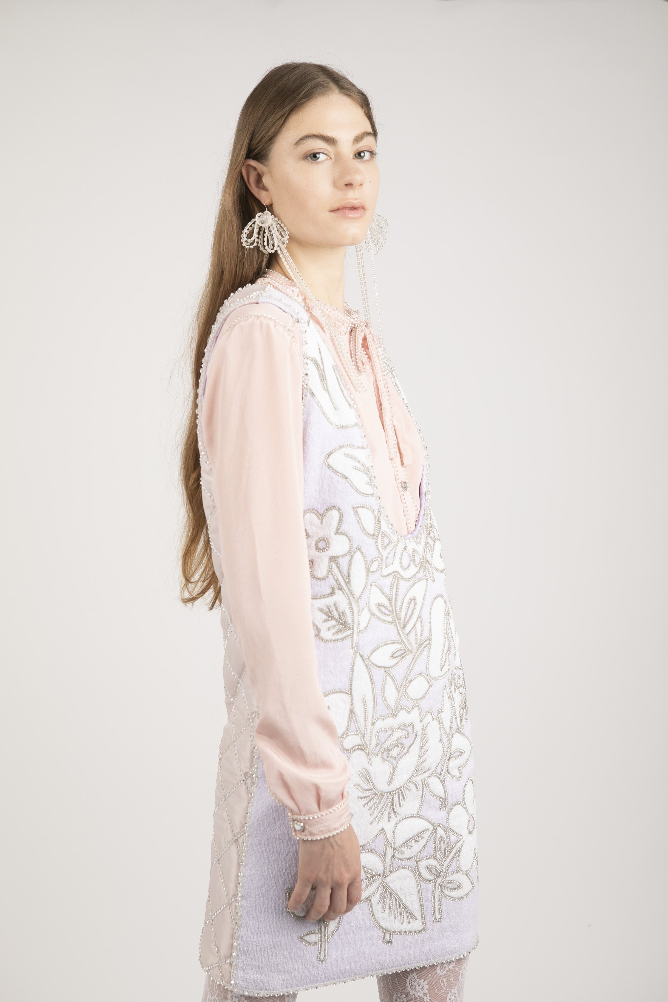 Foam of the days - Lilac floral crystal embellished dress