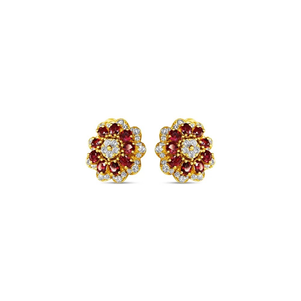 Seint Jewellery - Ruby and Diamond Fireworks Earrings in Yellow Gold £2200.jpeg