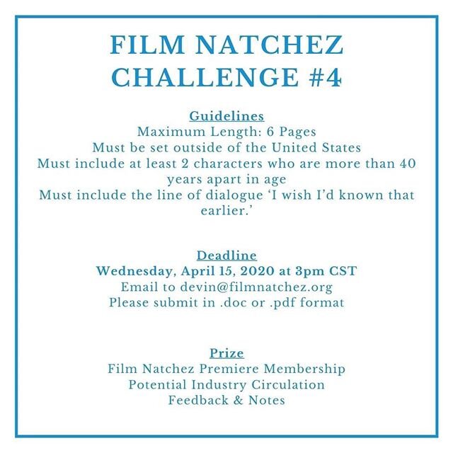 This week at Film Natchez: Today kicks off another challenge. Then, join us Friday at noon for a convo with Spectrum FX, industry leaders in special effects. #filmnatchez #filmmississippi