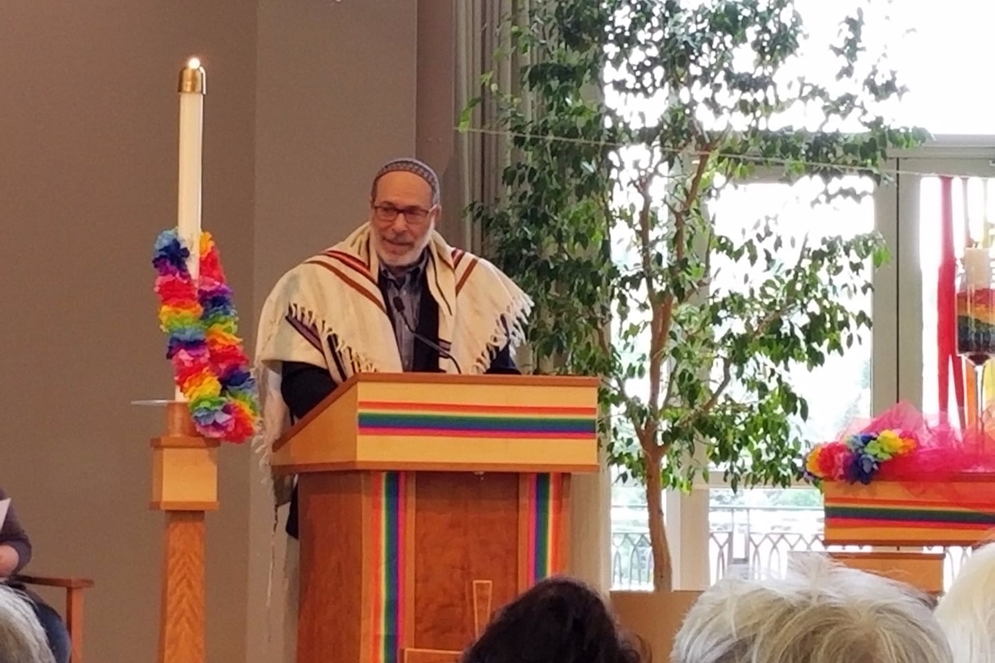 Delivering a blessing at the 2019 Pride service in Helena.