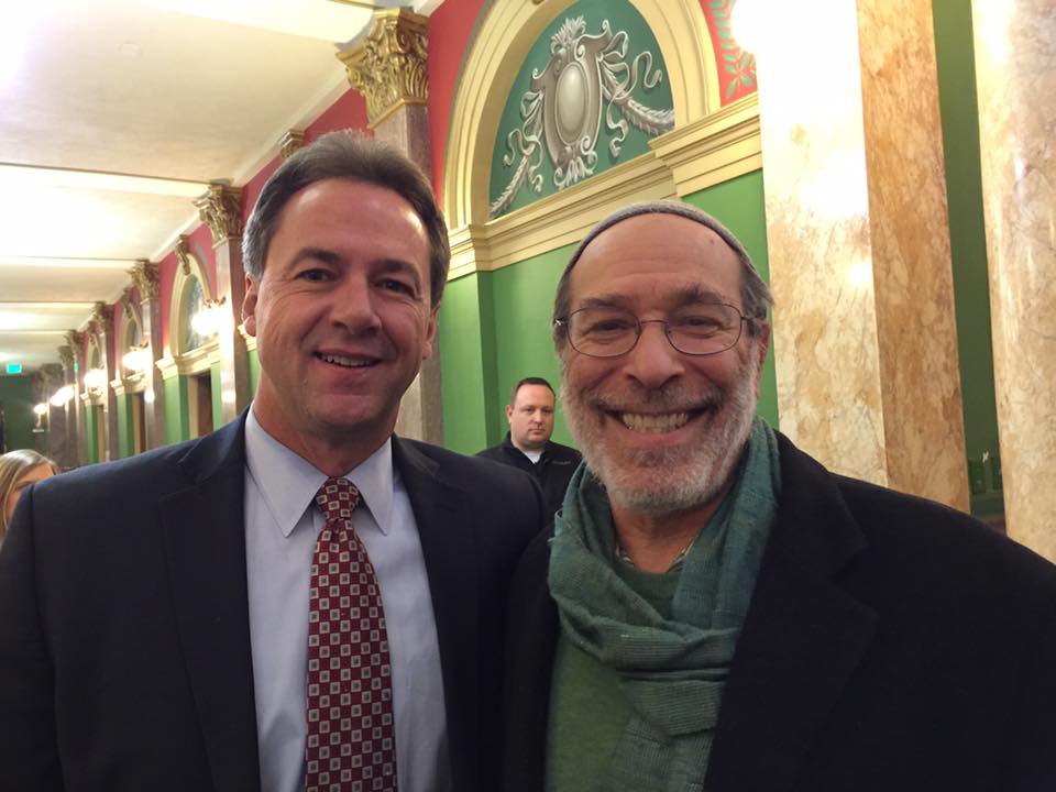 Chatting with Gov. Bullock following my talk at the Capitol on light and freedom.