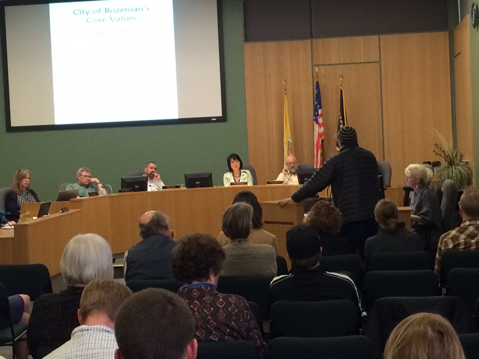 Advocating for the non-discrimination ordinance before the Bozeman City Commission.