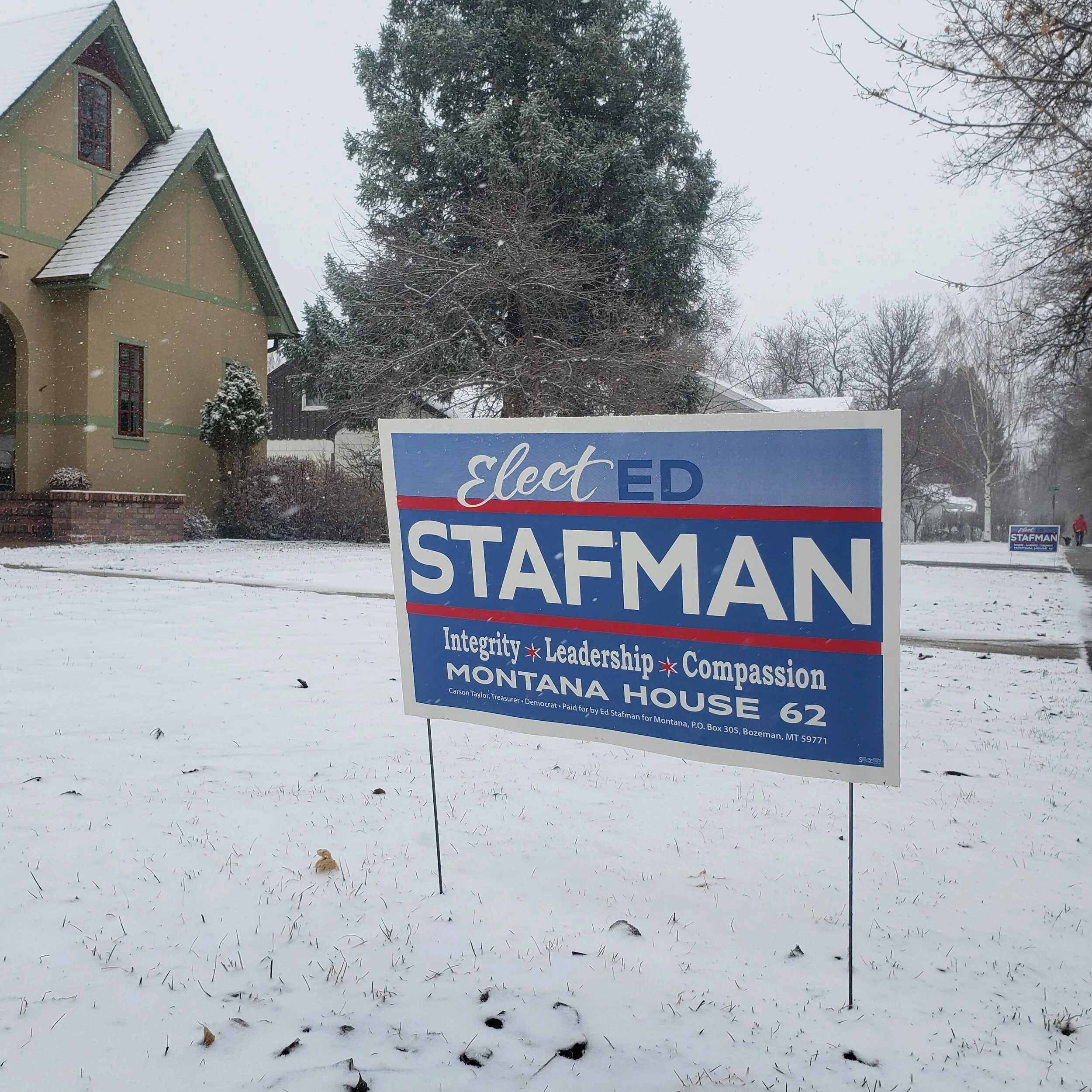 Ed Stafman Montana House District 62 campaign yard sign