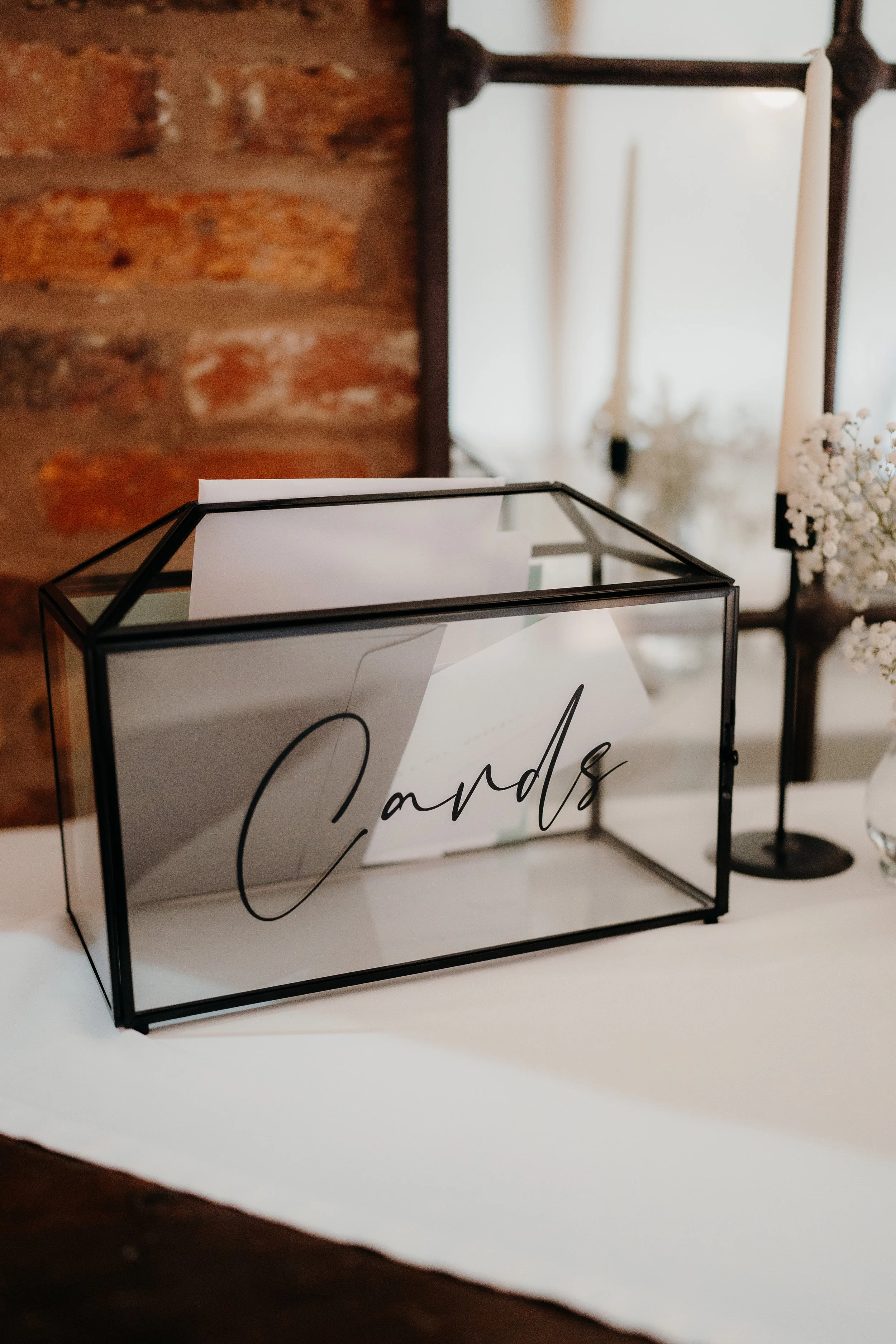 Wedding card box prop hire and decor in Nottinghamshire