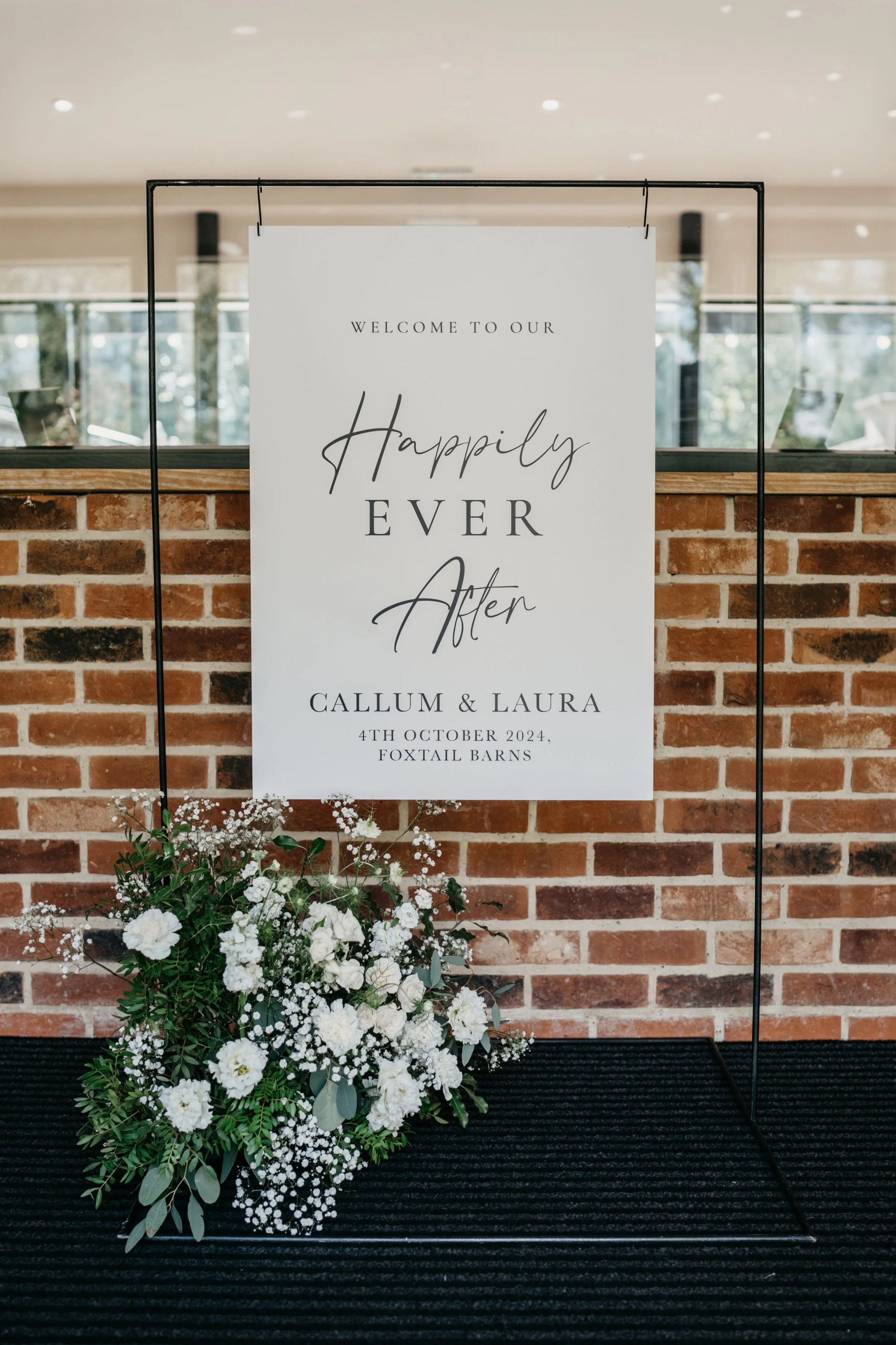 Wedding welcome Sign styling and decor in Staffordshire