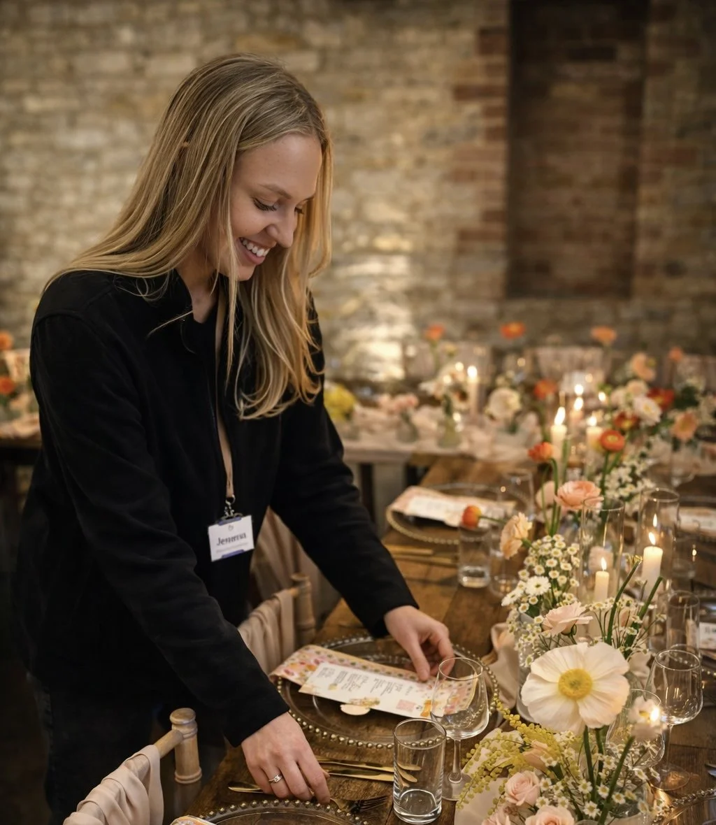 wedding centrepieces with candles and flowers at huntsmill farm Buckinghamshire