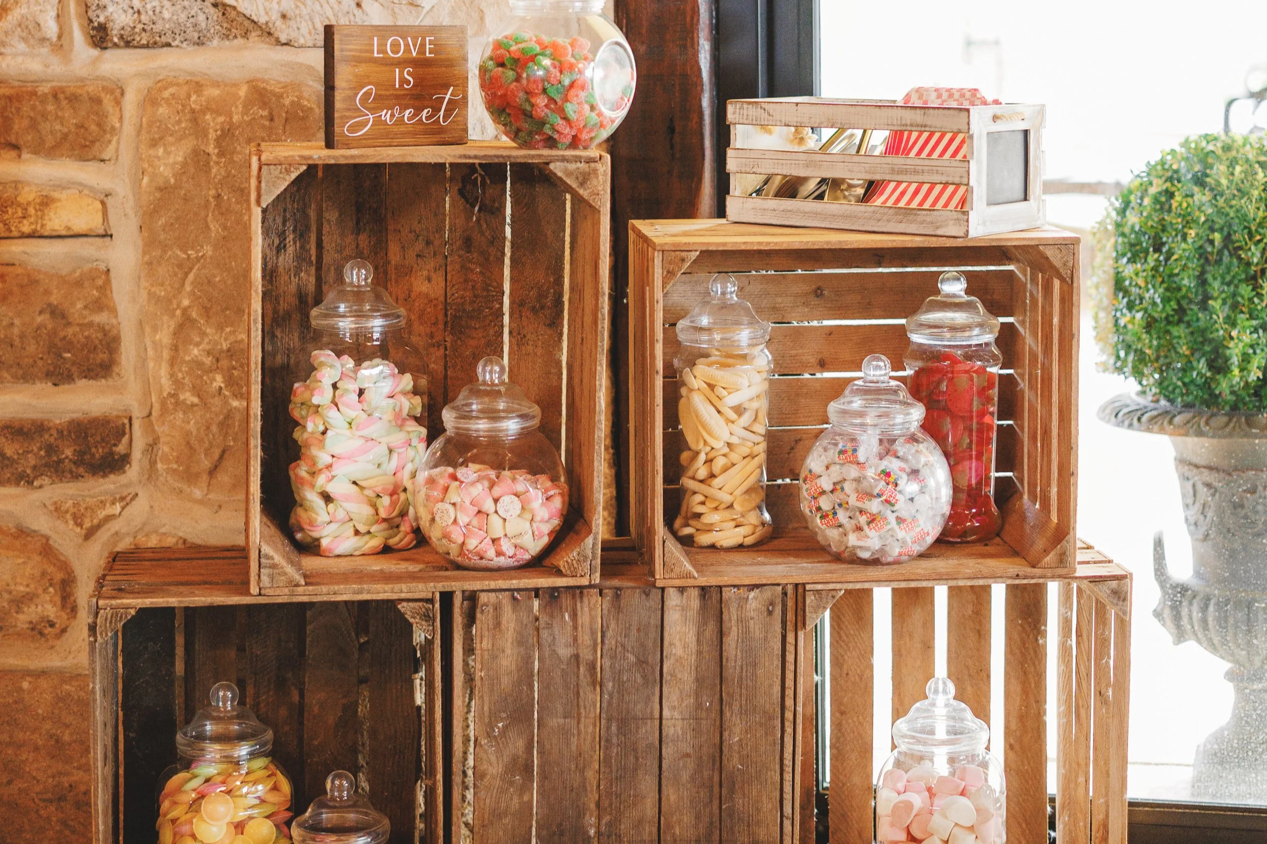 Wedding sweet candy buffet prop hire in Leicestershire