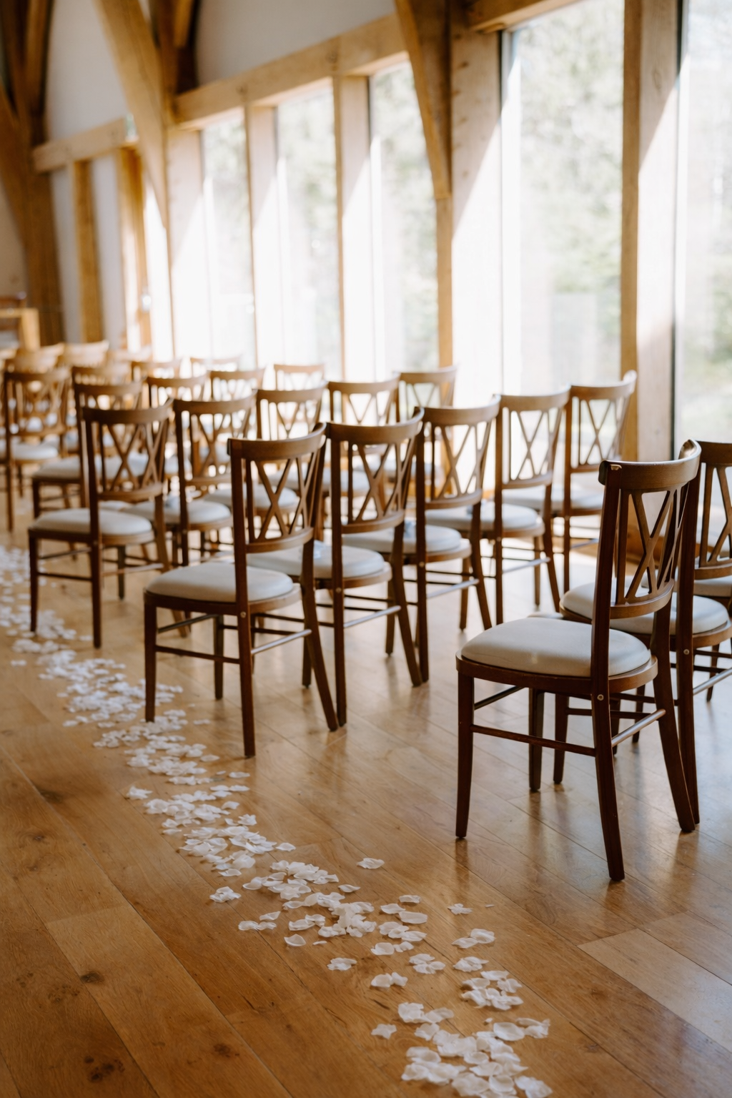 aisle ceremony decor with petals in East Midlands